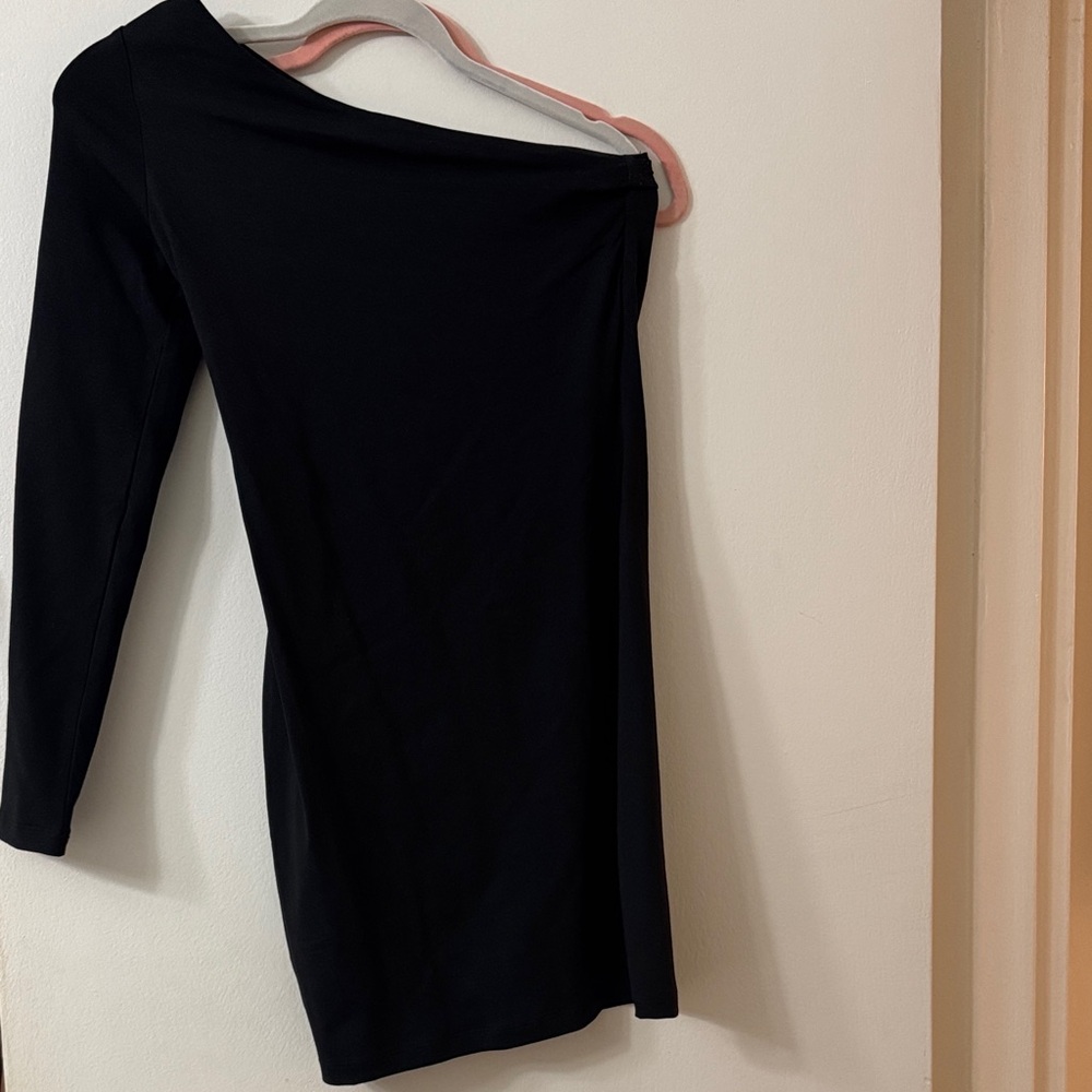 Susana Monaco Black One Shoulder Dress